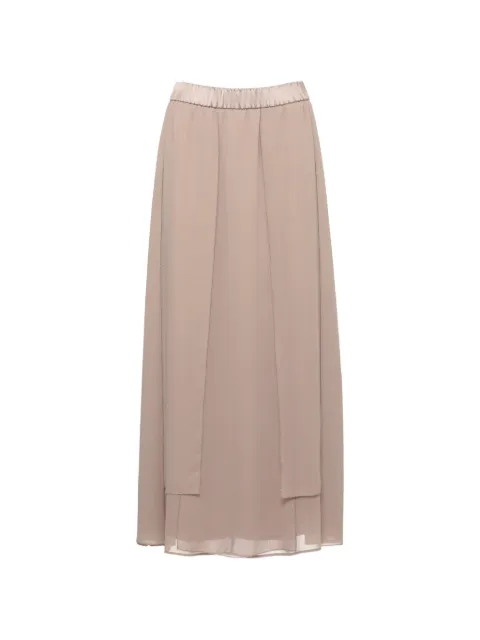 Peserico layered elasticated-waist midi skirt