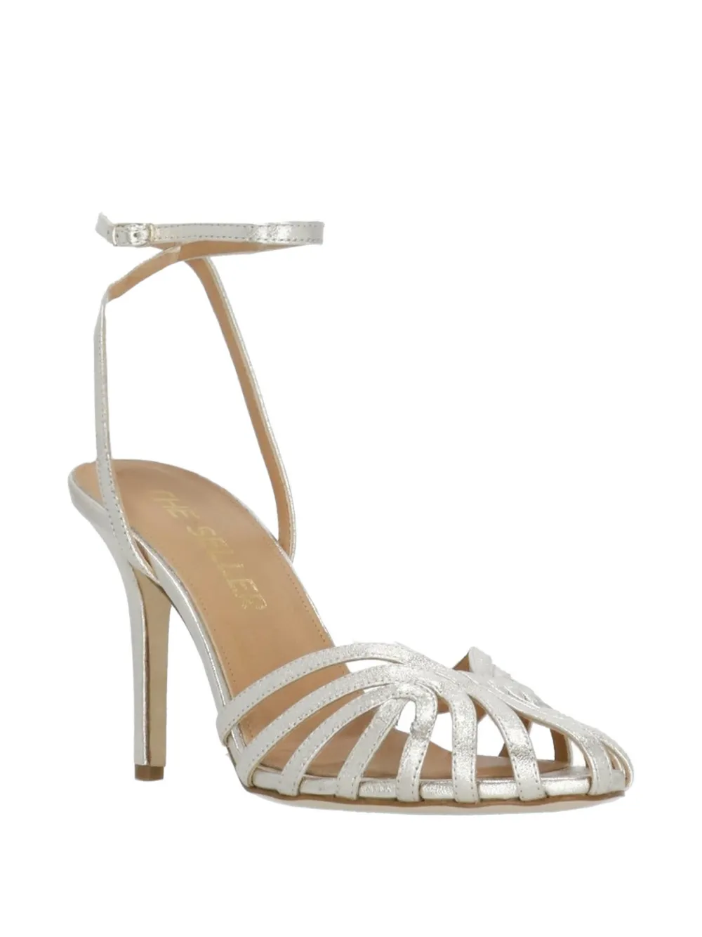 The Seller strappy cage sandals Zilver
