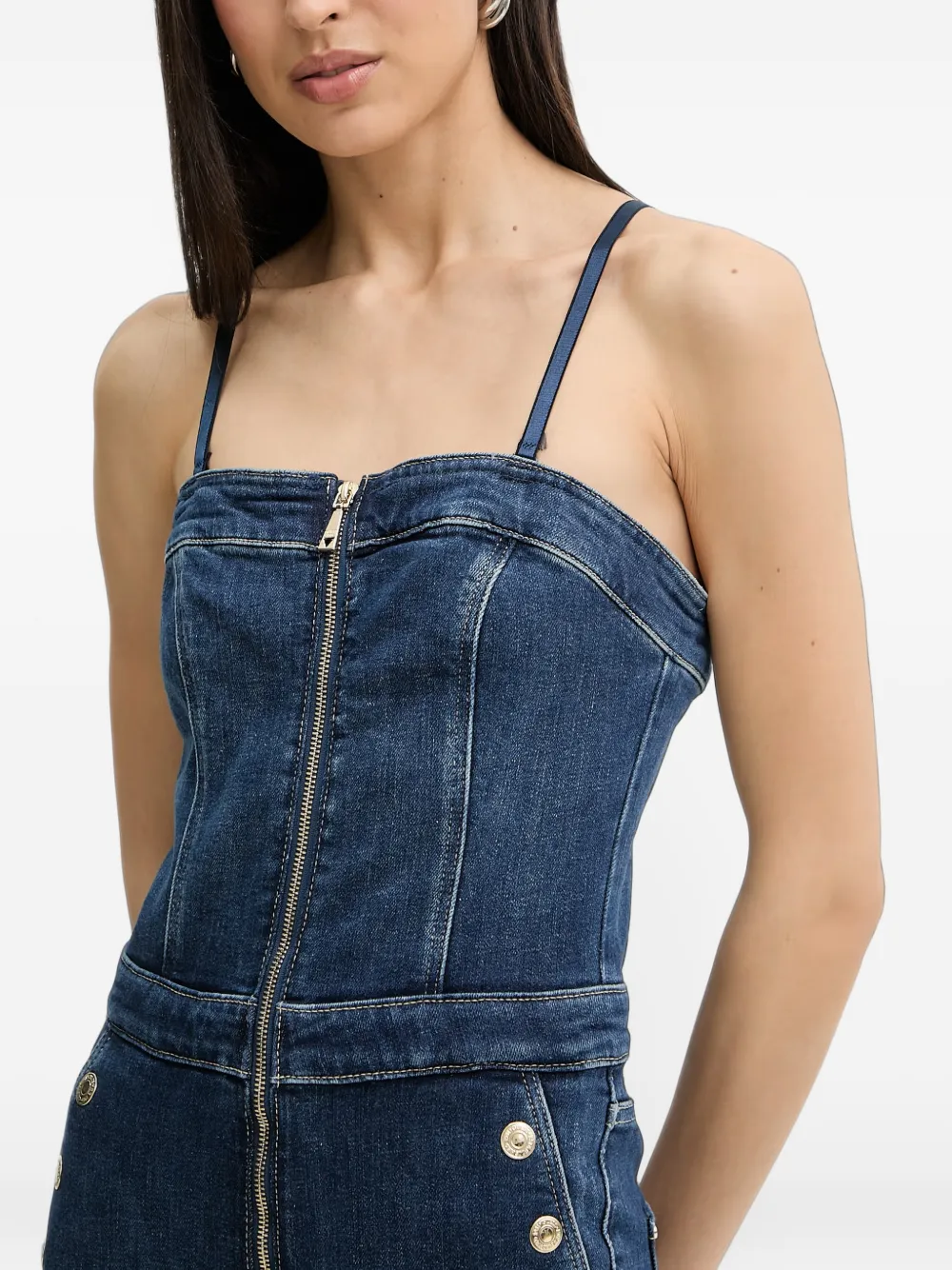 GUESS USA Jumpsuit met ritssluiting aan de voorkant en verfraaid met knopen Blauw