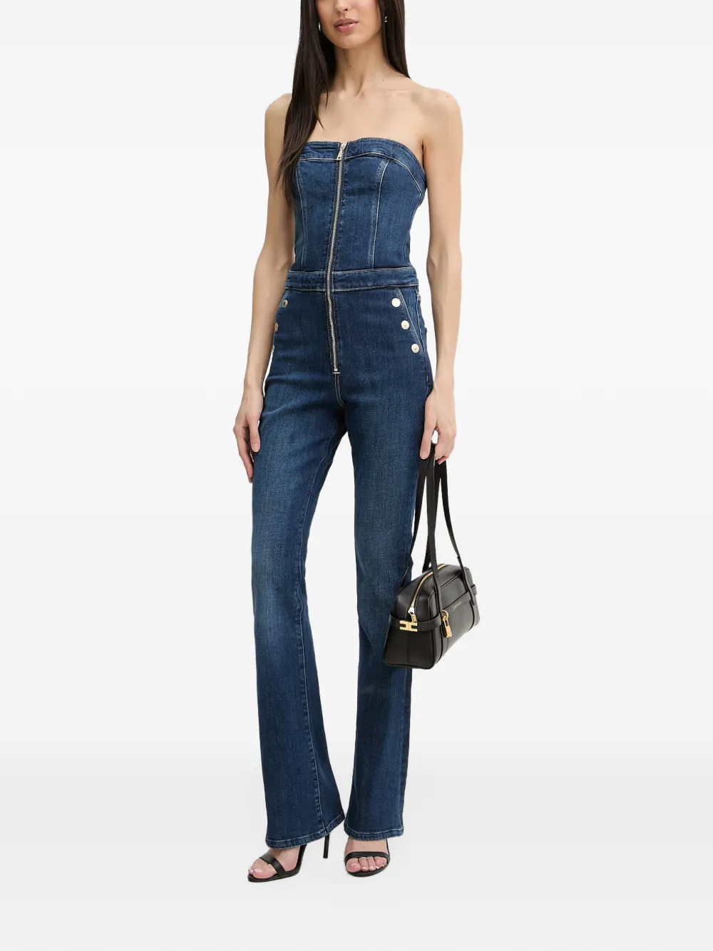 GUESS USA Jumpsuit met ritssluiting aan de voorkant en verfraaid met knopen Blauw