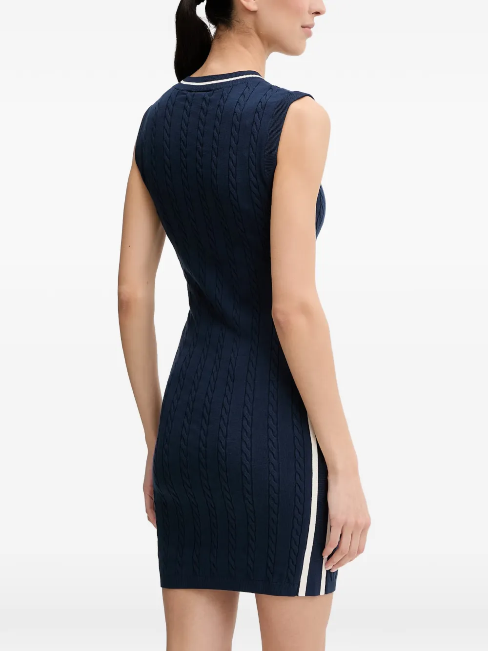 GUESS USA Kabelgebreide mouwloze mini-jurk Blauw