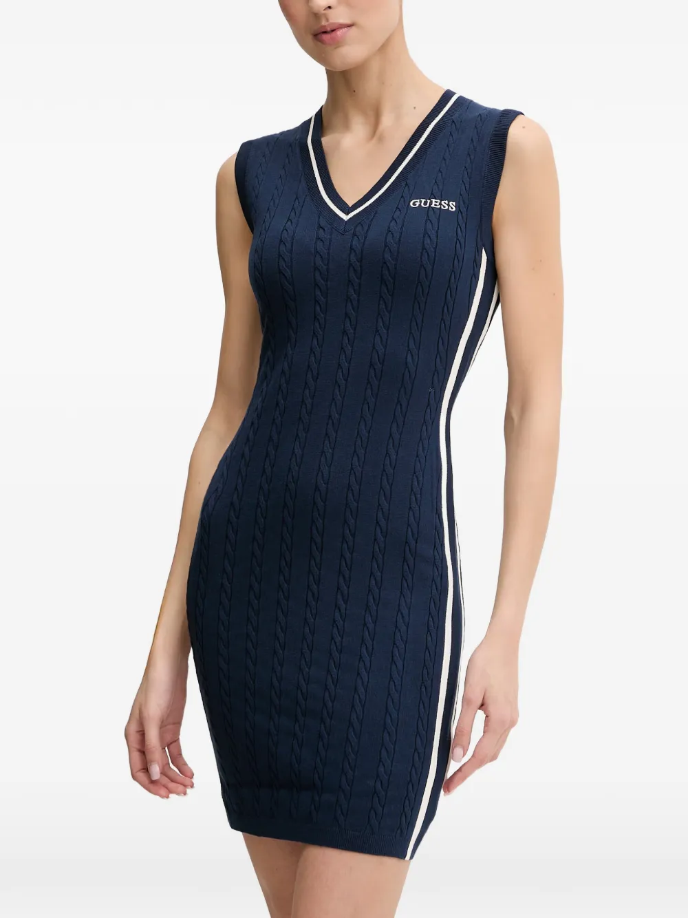 GUESS USA cable-knit sleeveless mini dress - Blu