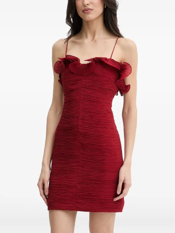 guess ruffled bodycon dress USA Kennith ruffled-trim Ruched Mini | Red magic moments Clarks Men's Crisp Dress Colore:Gelso blend long dress