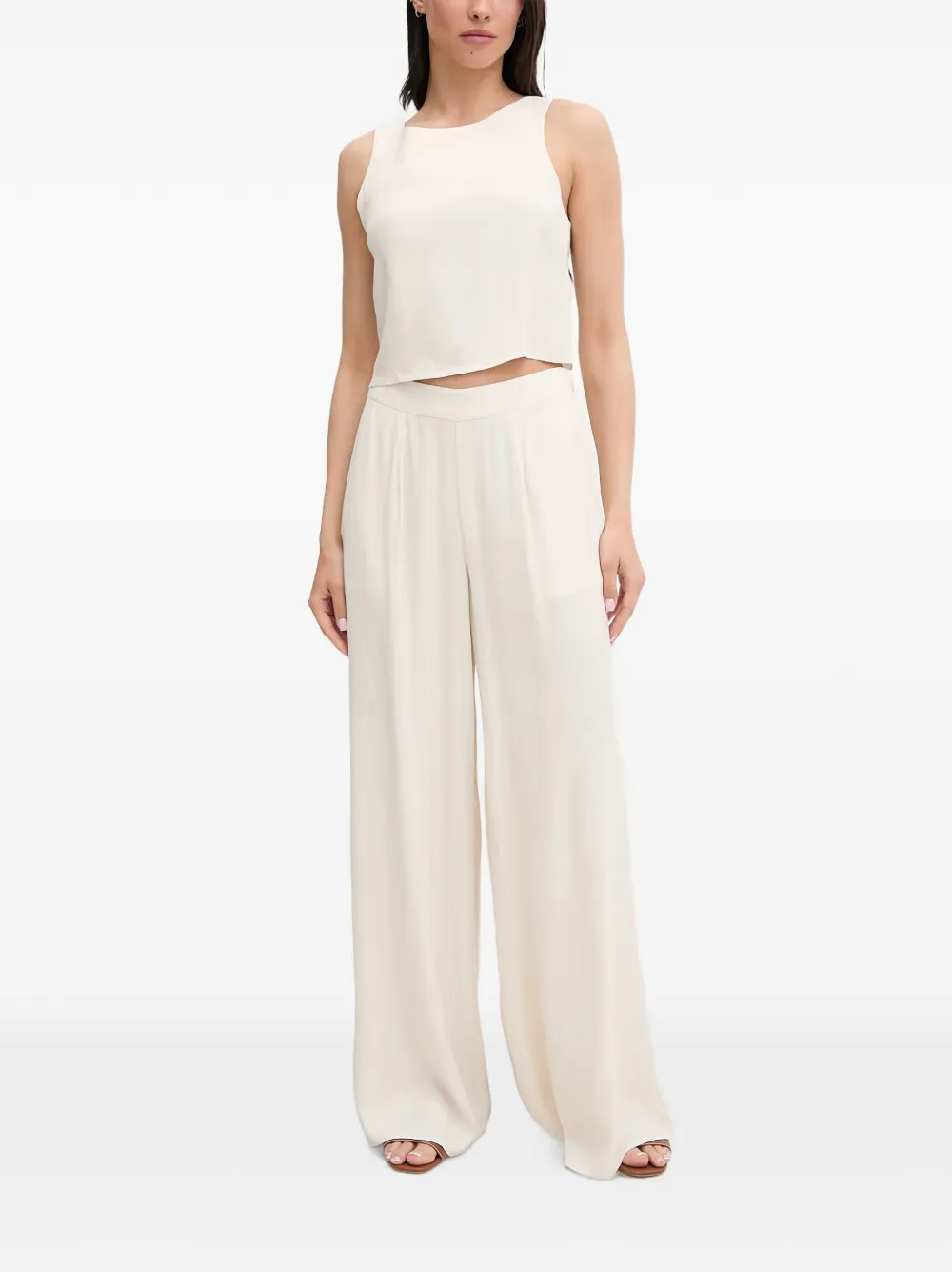 GUESS USA Top met strikdetail en open rug Beige