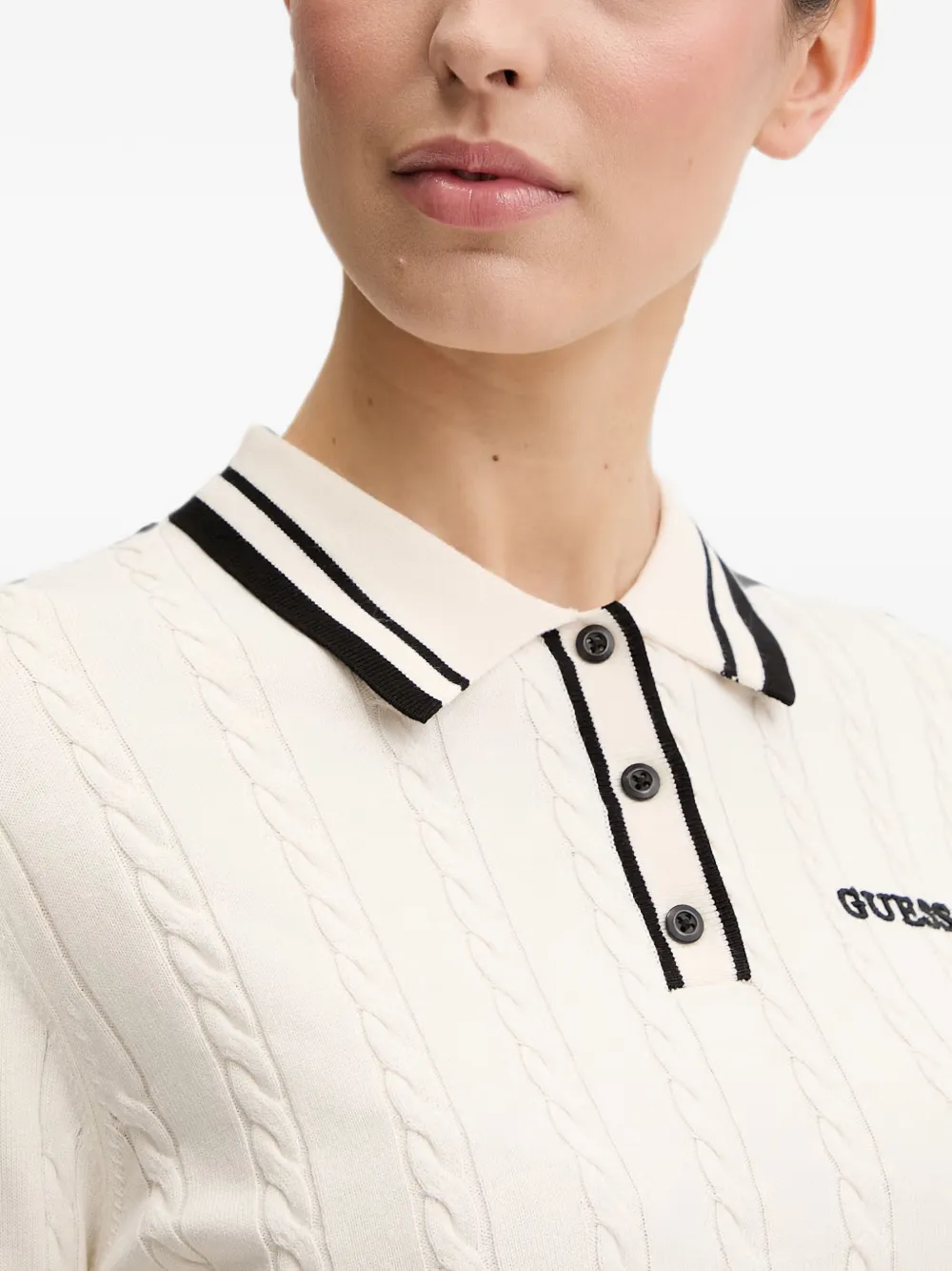 GUESS USA Kabelgebreide trui Wit