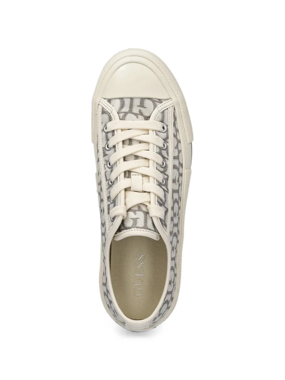GUESS USA Carey logo-print lace-up sneakers Beige