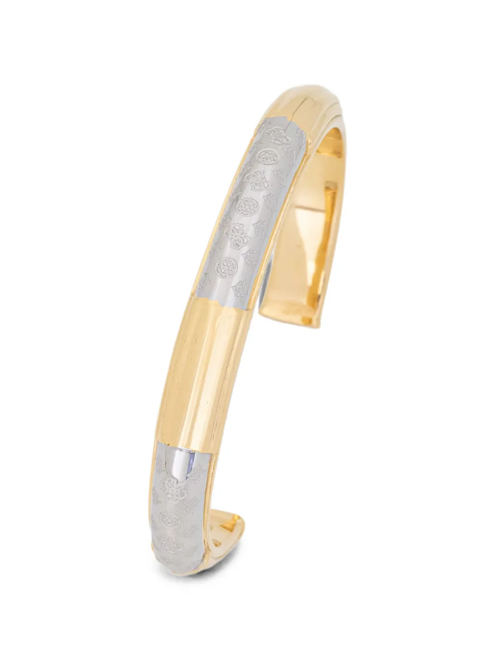 GUESS USA Viva Soleil logo-engraved cuff bracelet - Oro