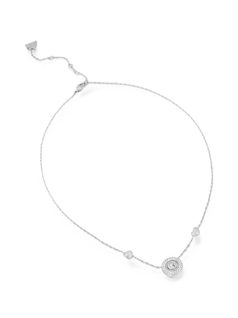 GUESS USA G Talisman crystal-embellished heart-charm necklace - Argento