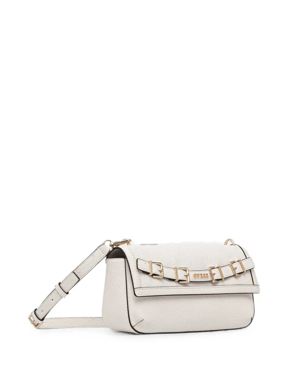 GUESS USA Schoudertas met slangen-effect en gespdetail Beige