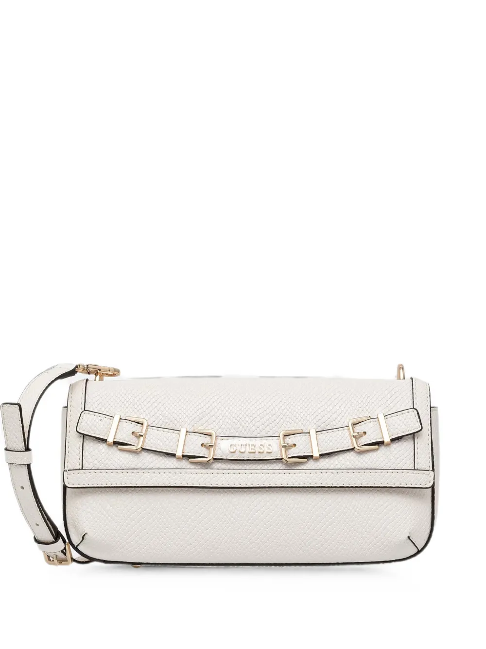 GUESS USA snake-effect buckle-detail shoulder bag - Toni neutri