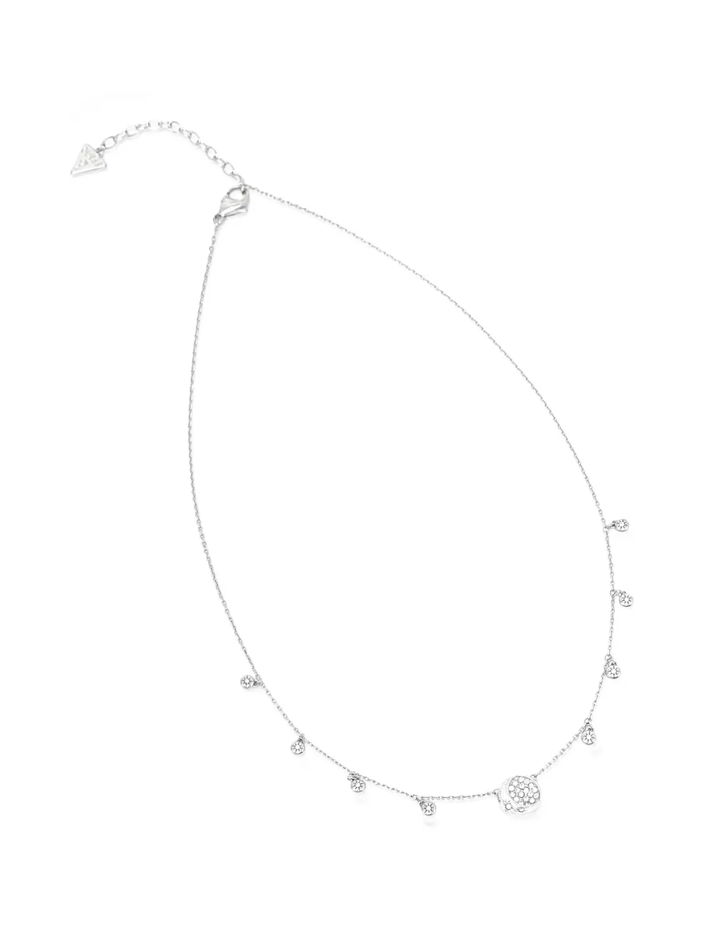 GUESS USA Aurora crystal-embellished charm necklace - Argento
