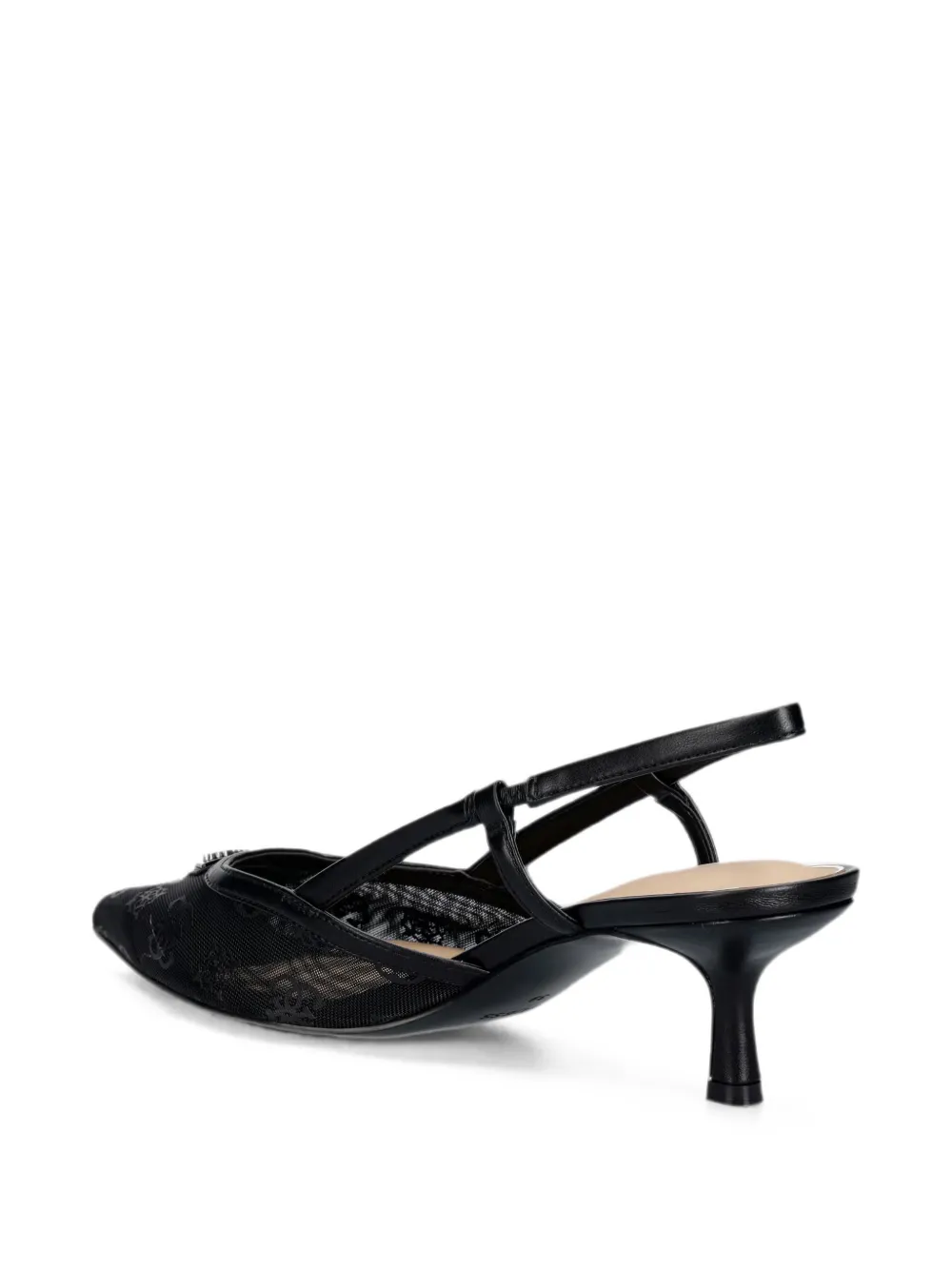 GUESS USA Yanno monogram-print logo-plaque pumps Zwart
