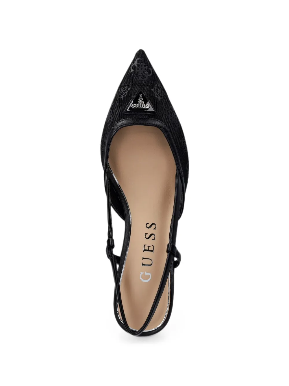 GUESS USA Yanno monogram-print logo-plaque pumps Zwart