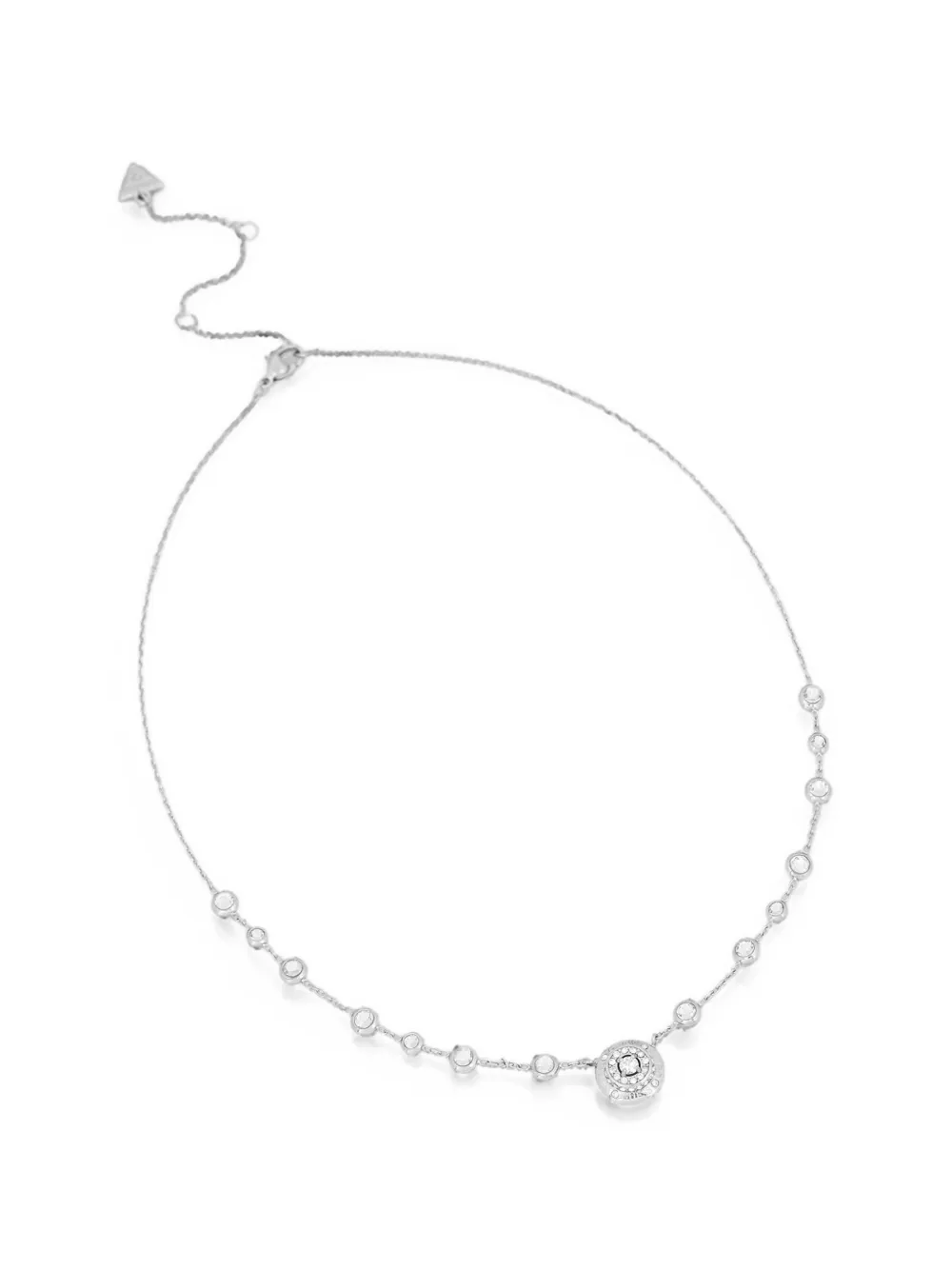GUESS USA Collana con pendente e cristalli - Argento