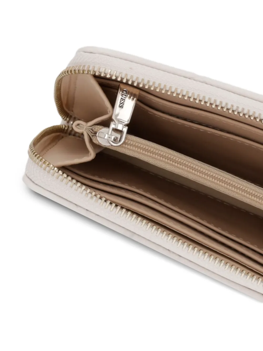 GUESS USA Anise portemonnee met logo-reliëf en rits Beige