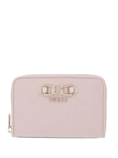 GUESS USA Anise logo-embossed zip-around wallet