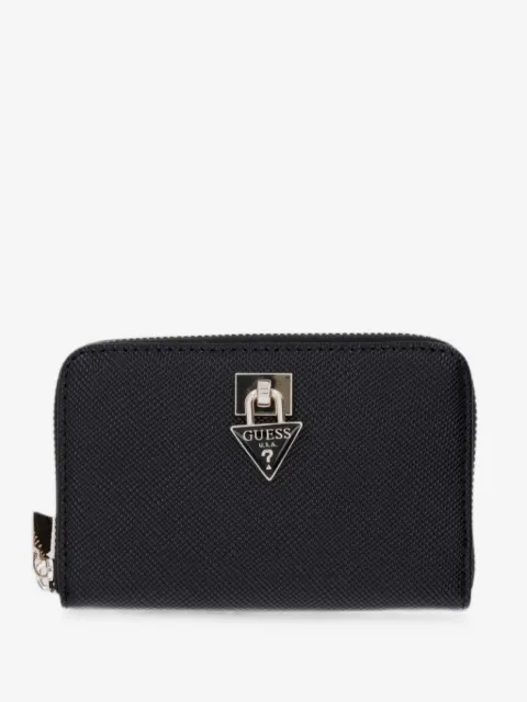 GUESS USA portefeuille zippé à plaque logo