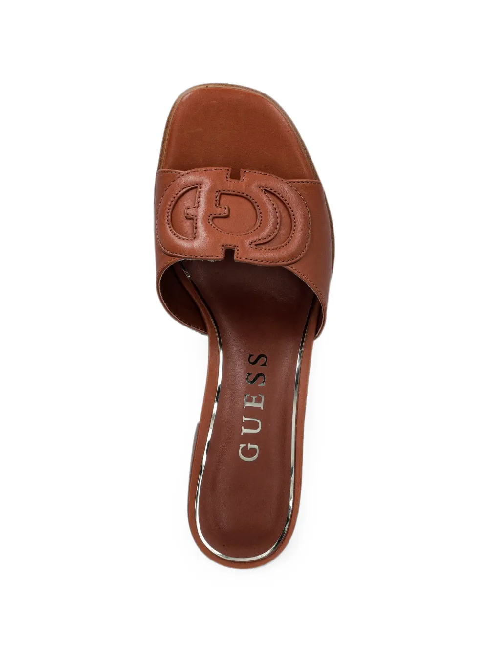 GUESS USA Cerinna sandalen met blokhak en logo-patch Bruin