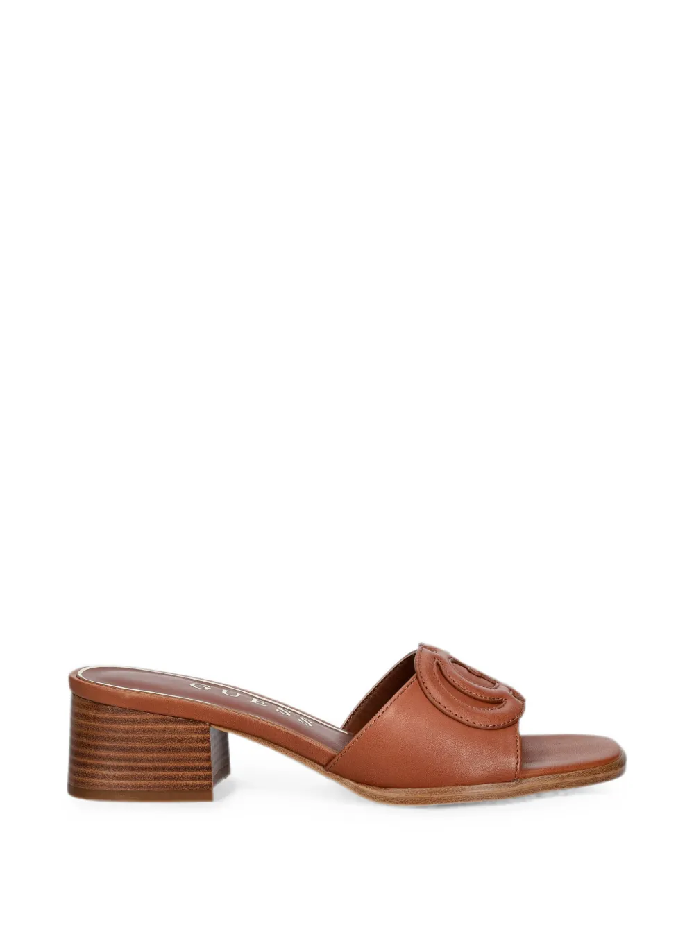 GUESS USA Cerinna logo-patch block-heel sandals - Marrone