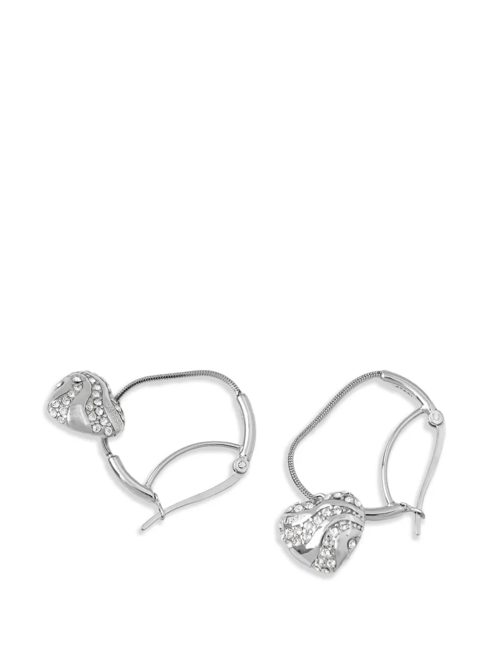 GUESS USA crystal-embellished heart earrings - Silber