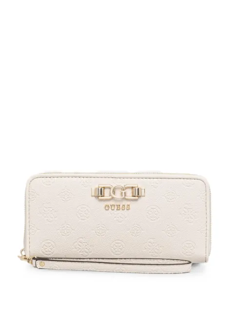 GUESS USA Anise logo-embossed zip-around wallet