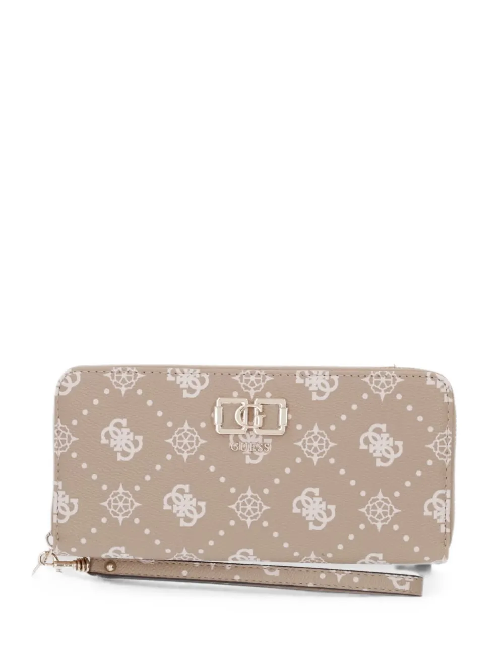 GUESS USA Emelie monogram-print logo-plaque wallet - Toni neutri