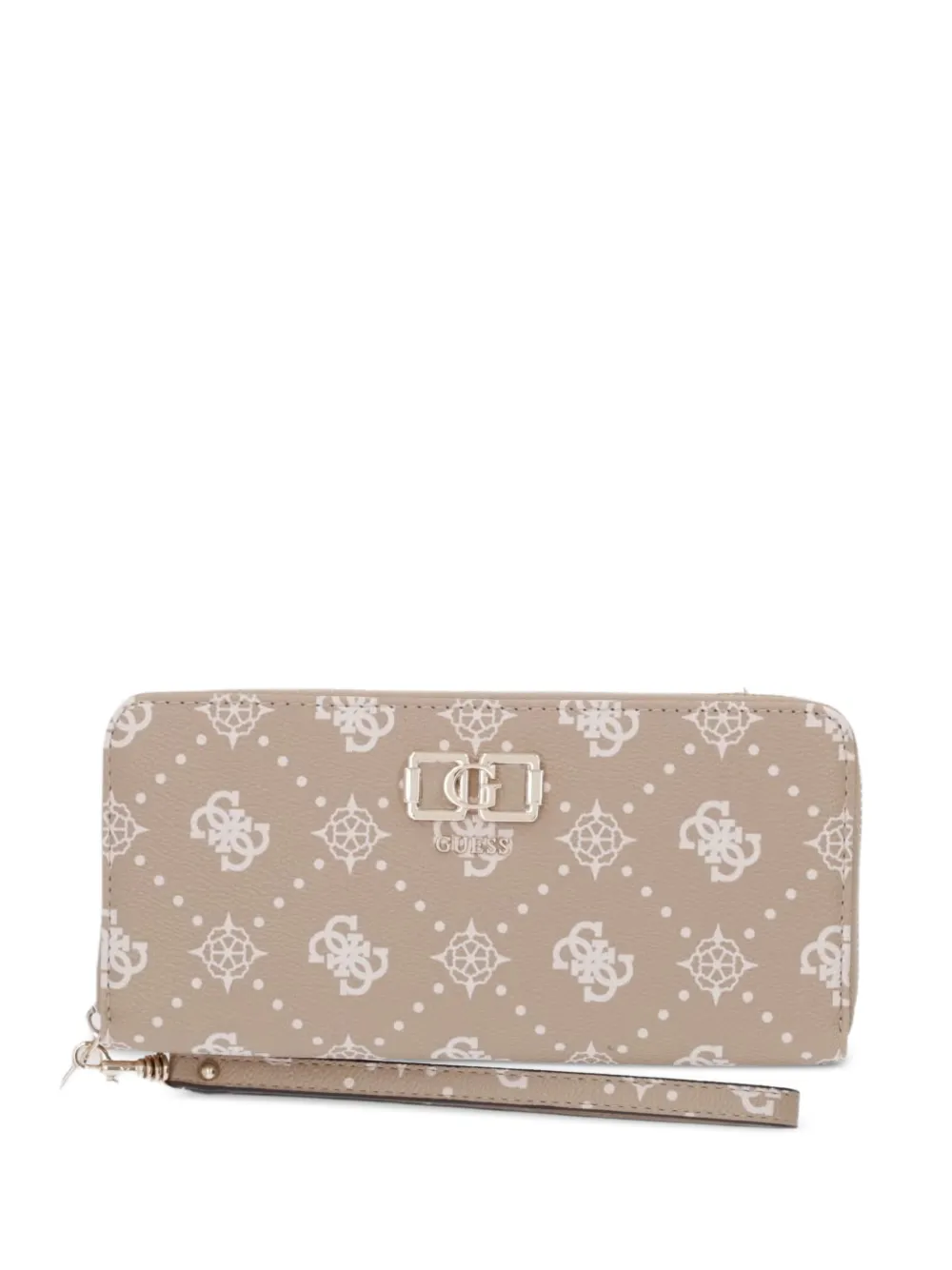GUESS USA Emelie monogram-print logo-plaque wallet - Toni neutri