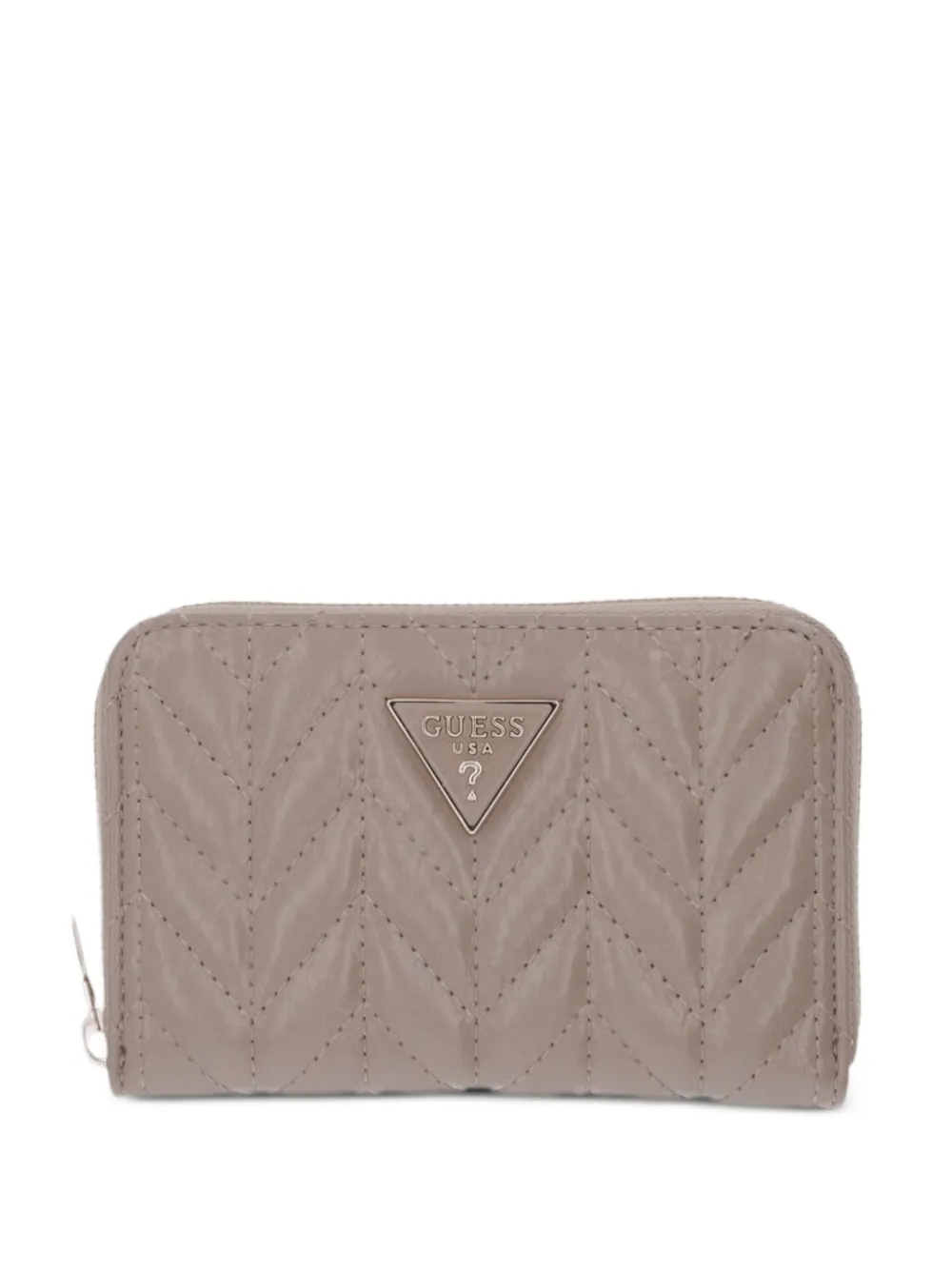 GUESS USA Cheryl chevron-quilted logo-plaque wallet - Toni neutri