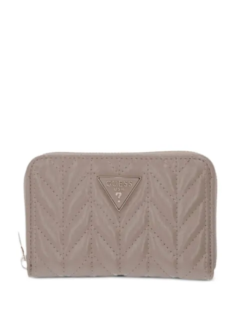 GUESS USA Cheryl chevron-quilted logo-plaque wallet