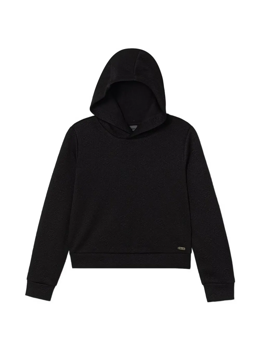 Guess kids monogram-jacquard hoodie Zwart
