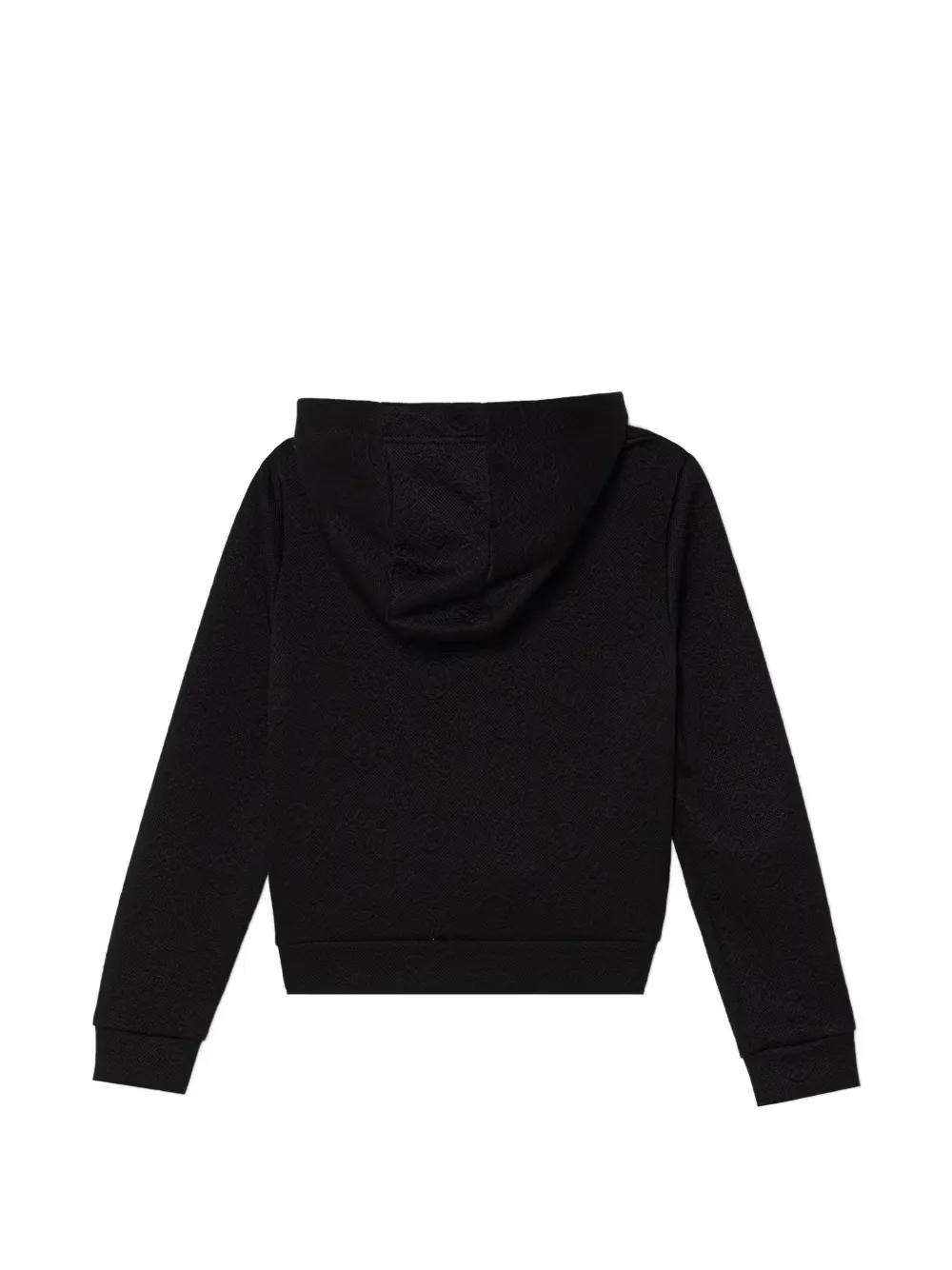guess kids monogram-jacquard hoodie Zwart