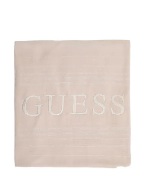 GUESS USA logo-embroidered fringed beach towel