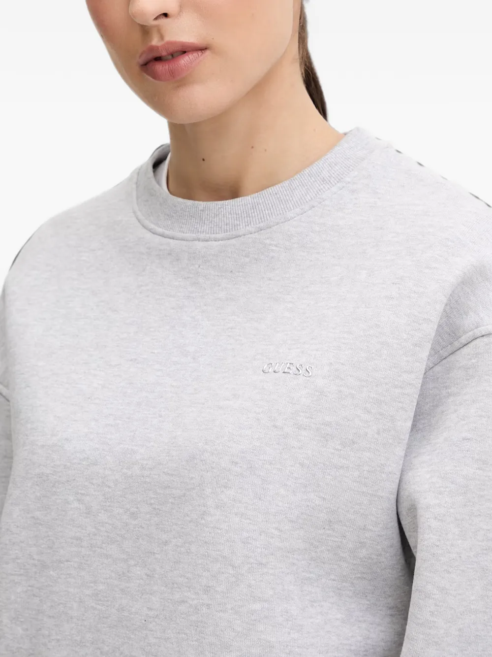 GUESS USA Trui met geborduurd logo en verlaagde schouders Grijs