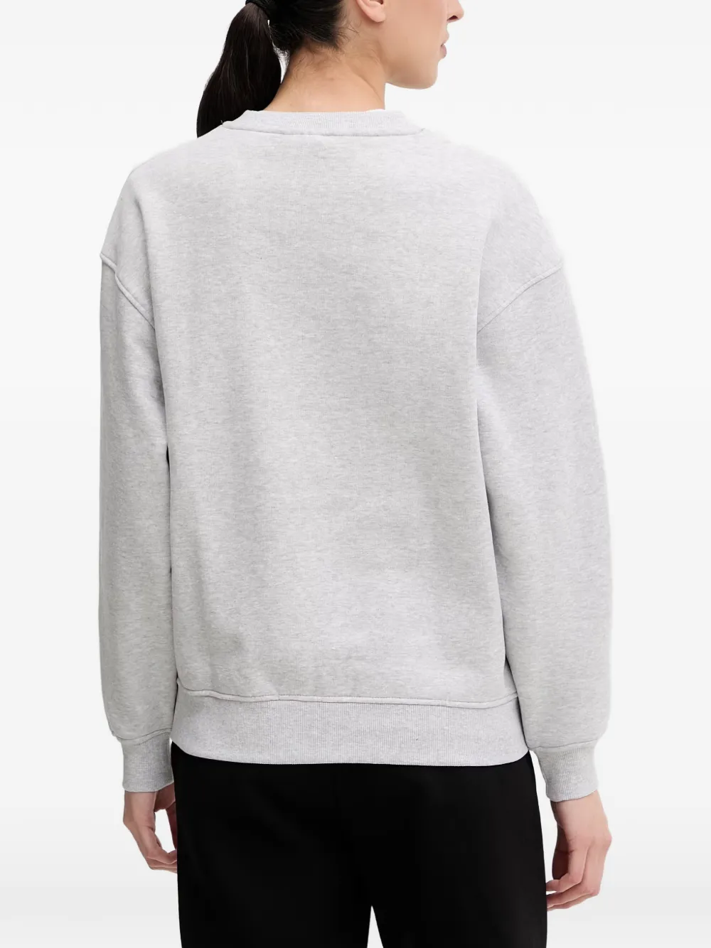 GUESS USA Trui met geborduurd logo en verlaagde schouders Grijs