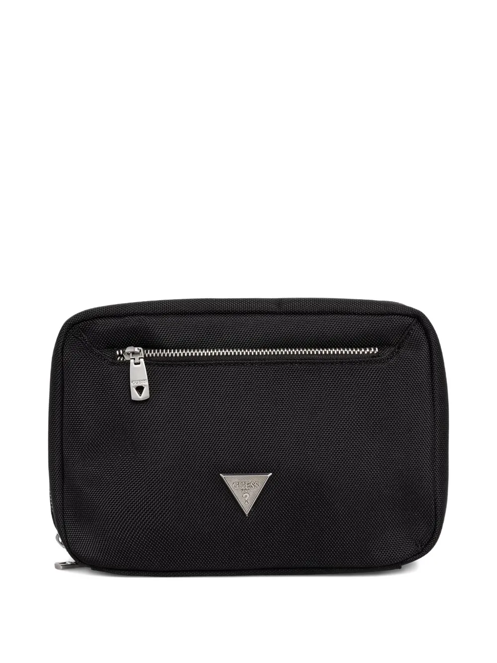 GUESS USA Berna logo-plaque zip-around wash bag - Schwarz