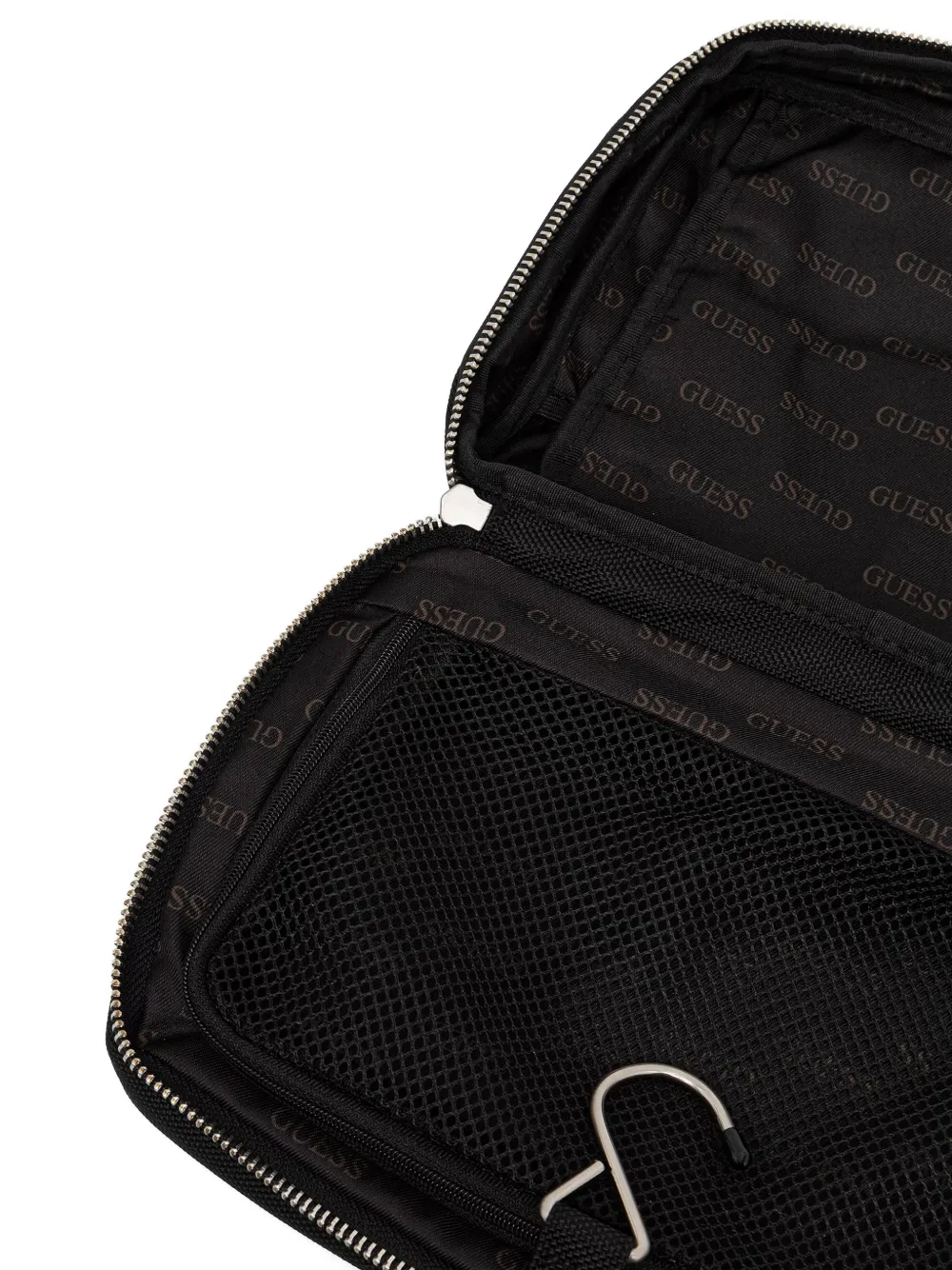 GUESS USA Berna toilettas met logoplakkaat en rits Zwart