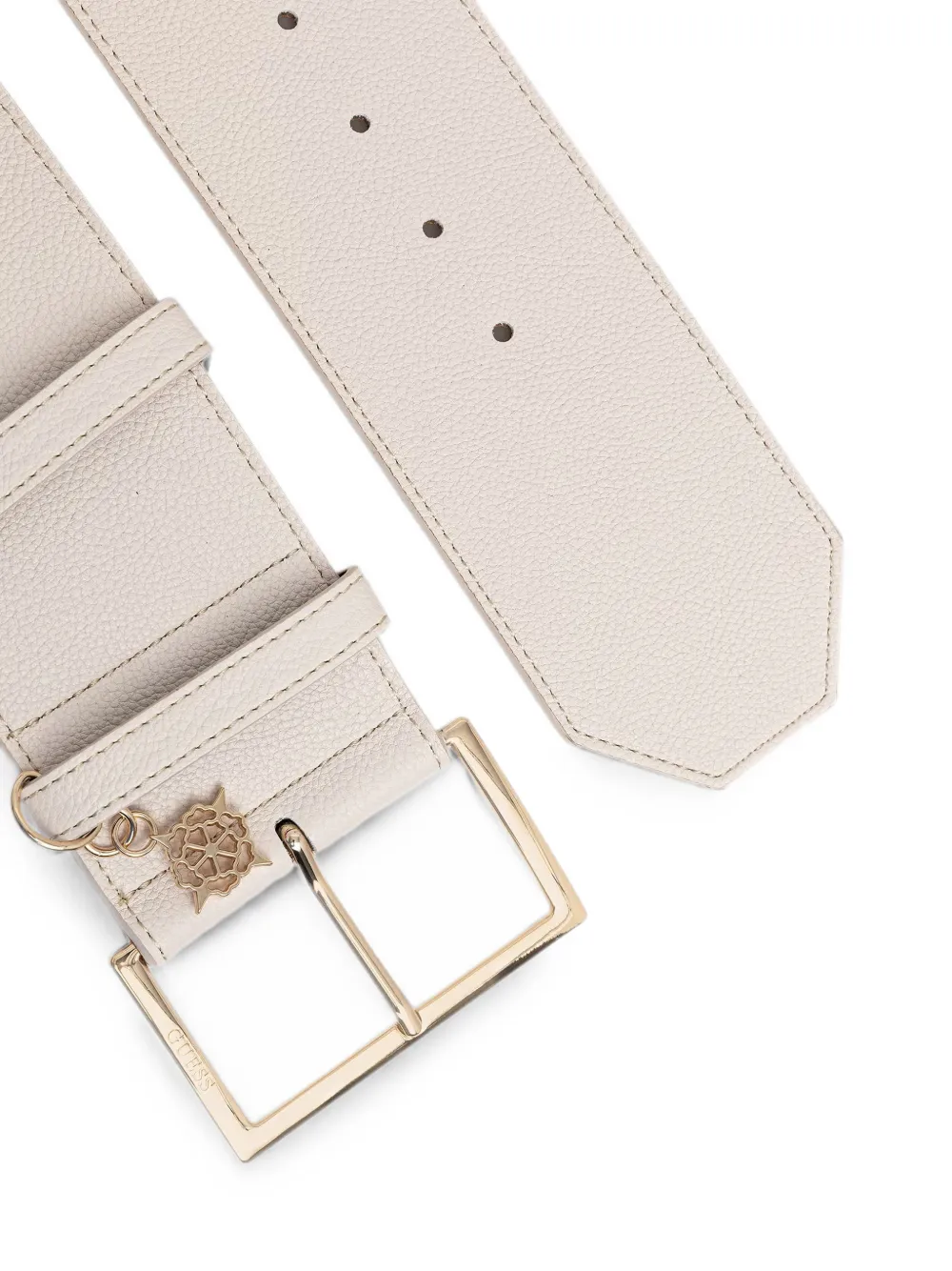 GUESS USA Danya brede riem met logobedel Wit