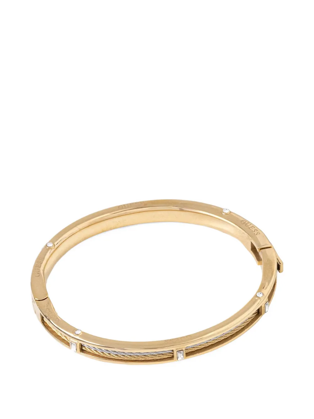 GUESS USA Kalybe crystal-embellished cable-detail bracelets - Oro