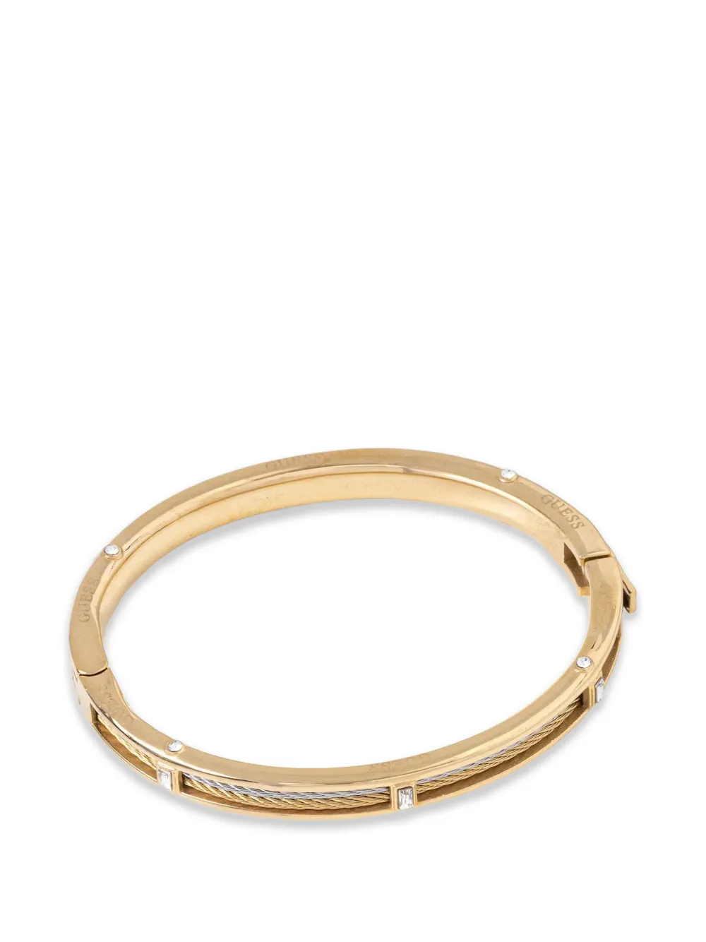 GUESS USA Kalybe crystal-embellished cable-detail bracelets - Oro