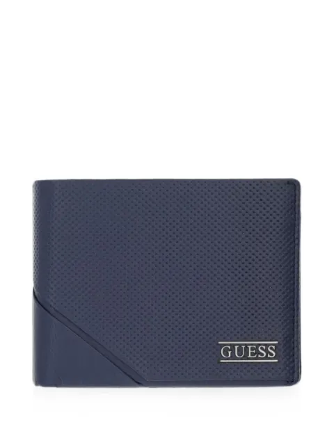 GUESS USA Boston perforated-detail logo-plaque wallet