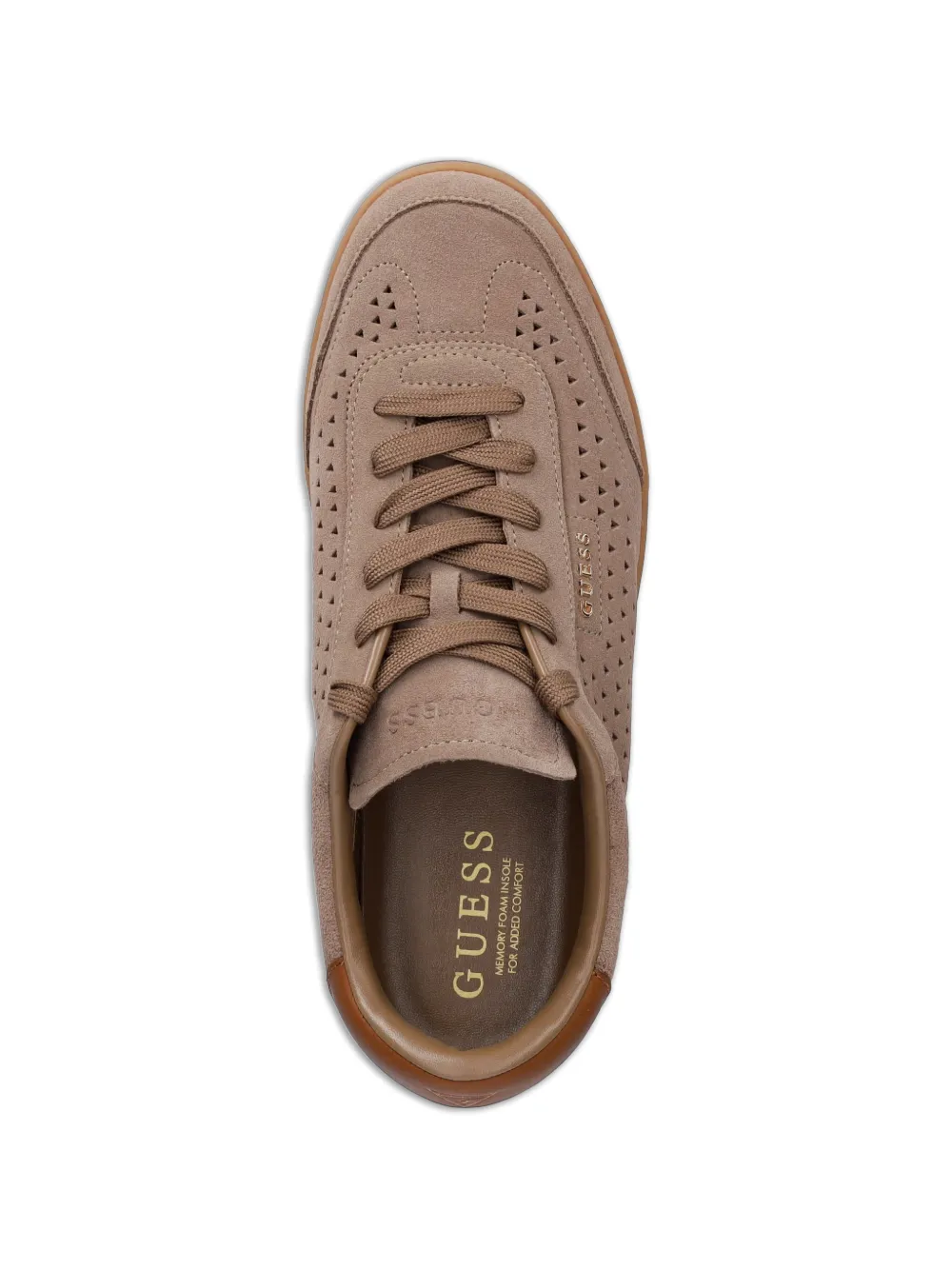 GUESS USA Nixxter perforated suede sneakers Bruin