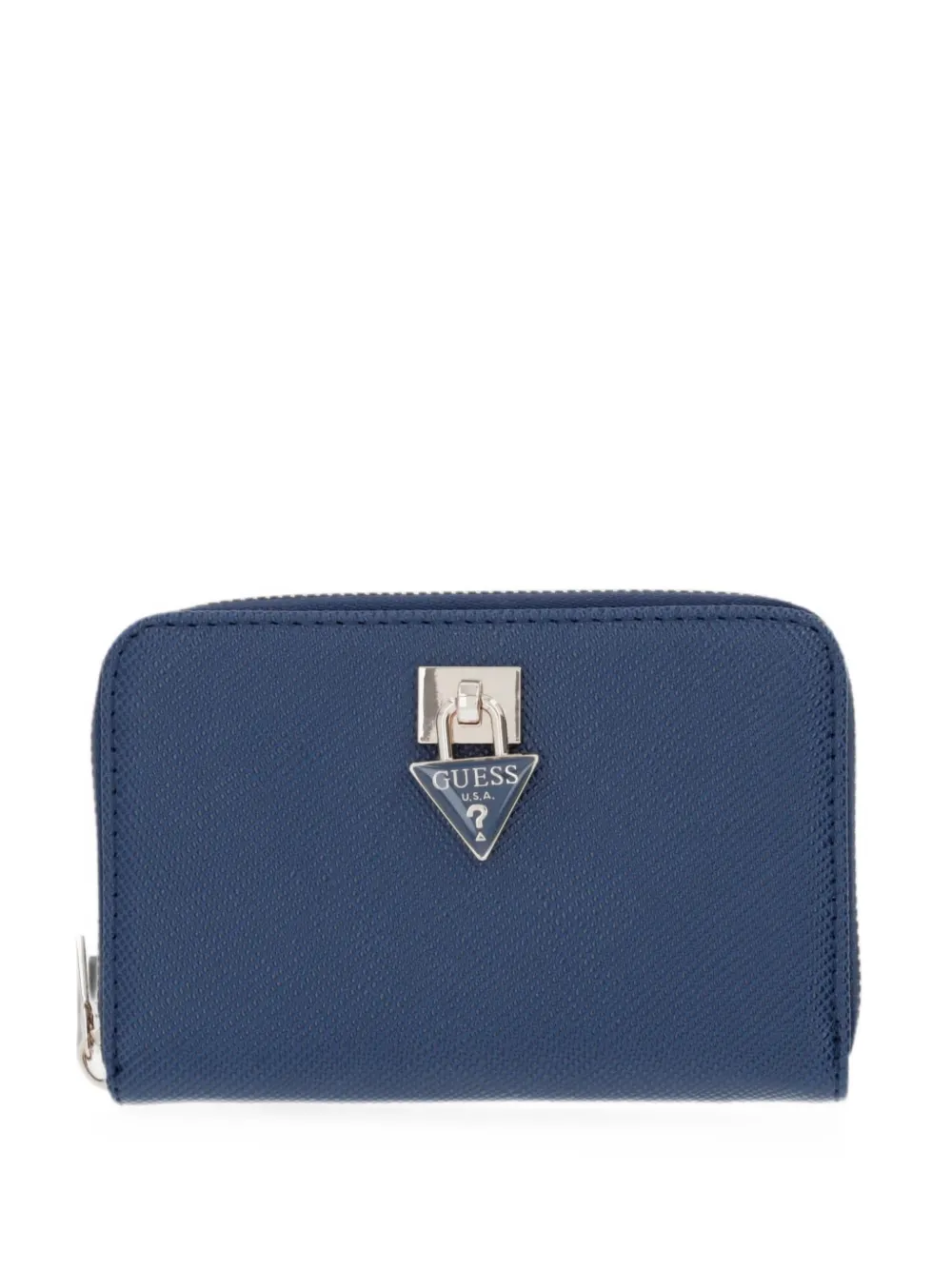 GUESS USA Patsie logo-plaque zip-around wallet - Blu