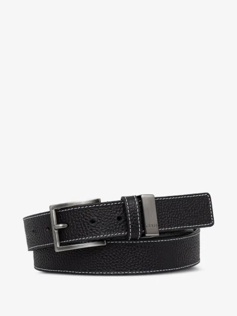 GUESS USA pebbled contrast-stitch belt