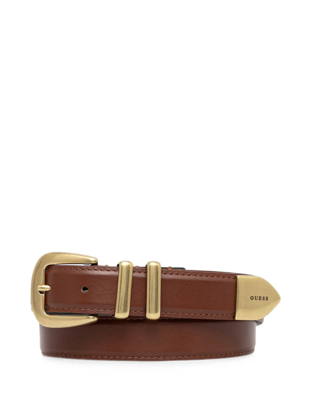 GUESS USA logo-plaque buckle-fastening belt - Marrone