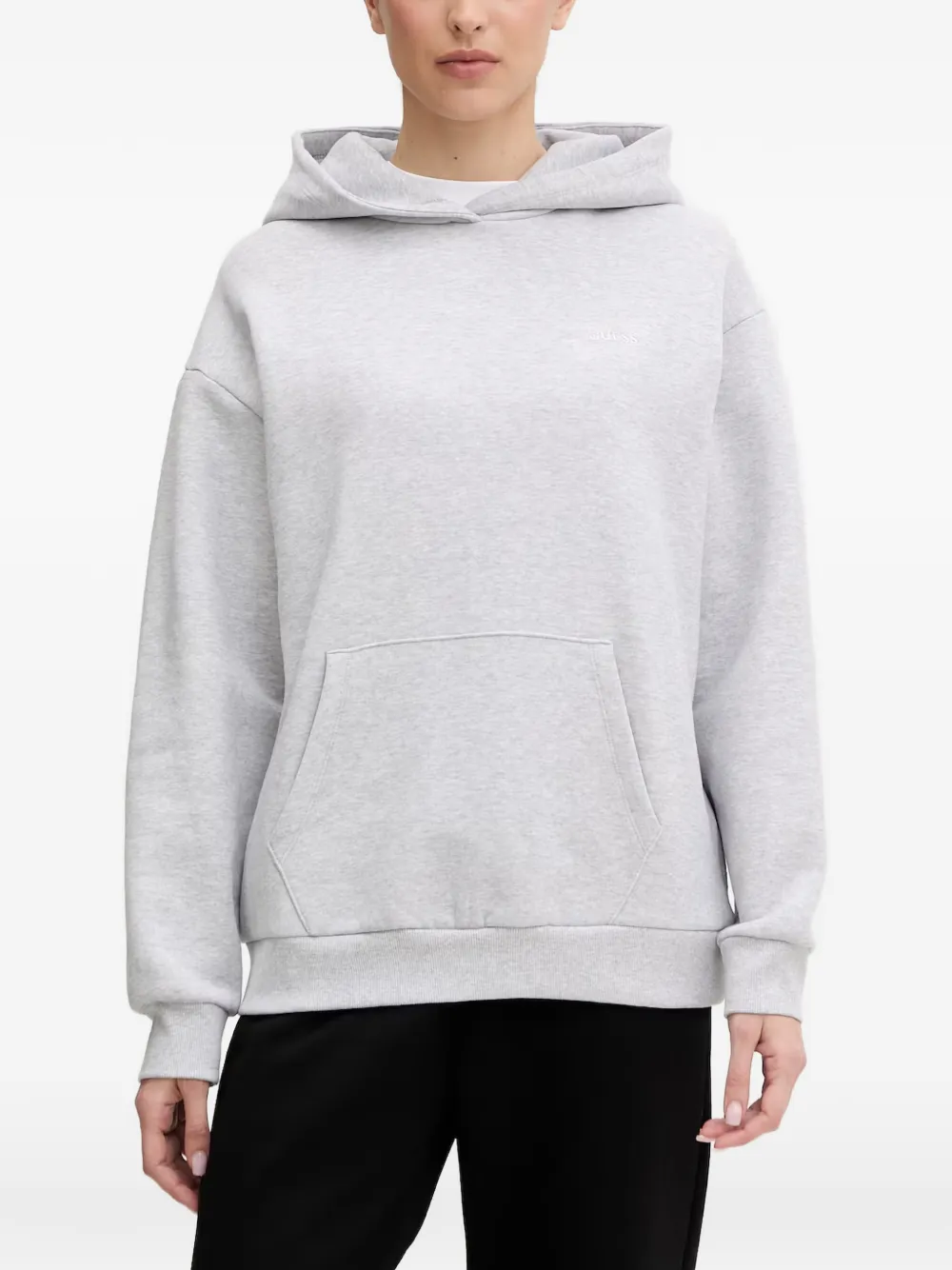 GUESS USA logo-embroidered hoodie - Grigio