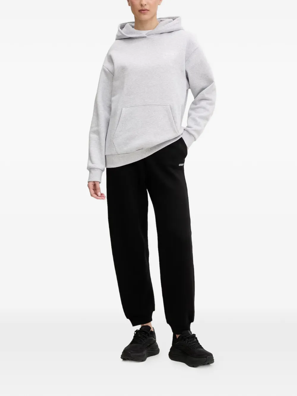 GUESS USA Hoodie met geborduurd logo Grijs