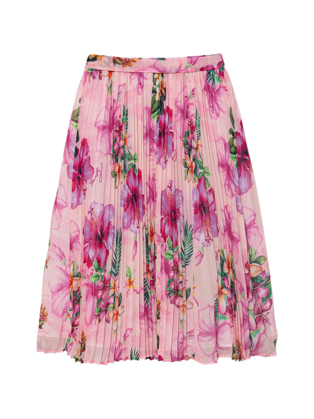 guess kids floral-print pleated skirt Roze