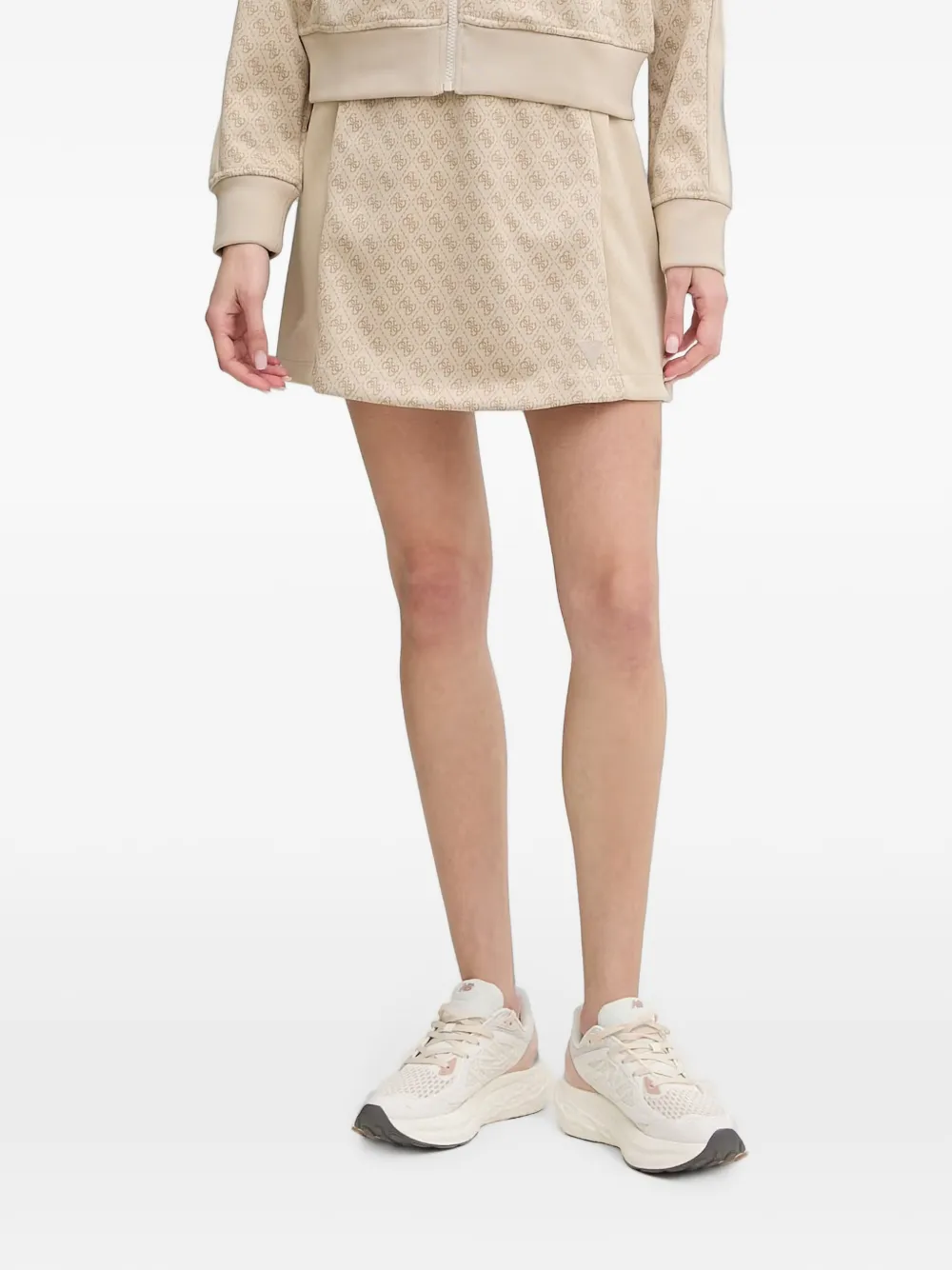 GUESS USA monogram-print panelled mini skirt - Toni neutri