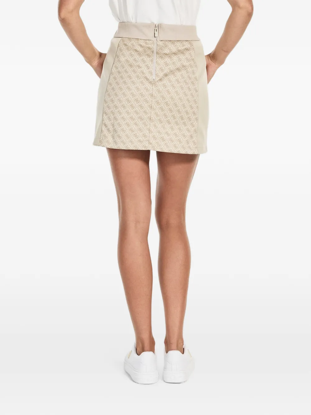 GUESS USA Mini-rok met monogramprint en vlakken Beige