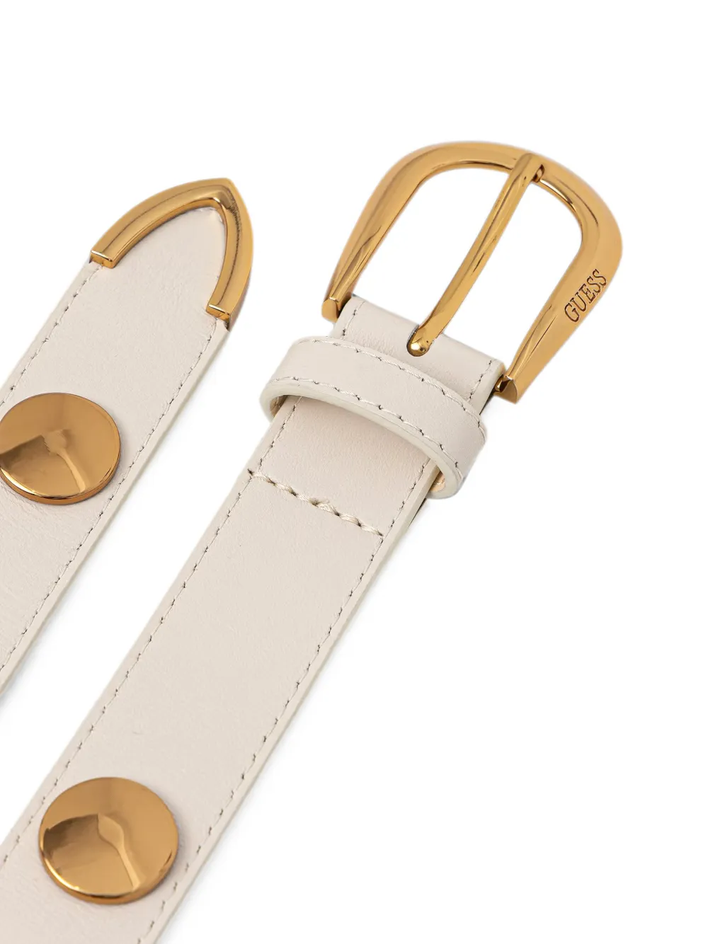 GUESS USA Leren riem met studs Beige